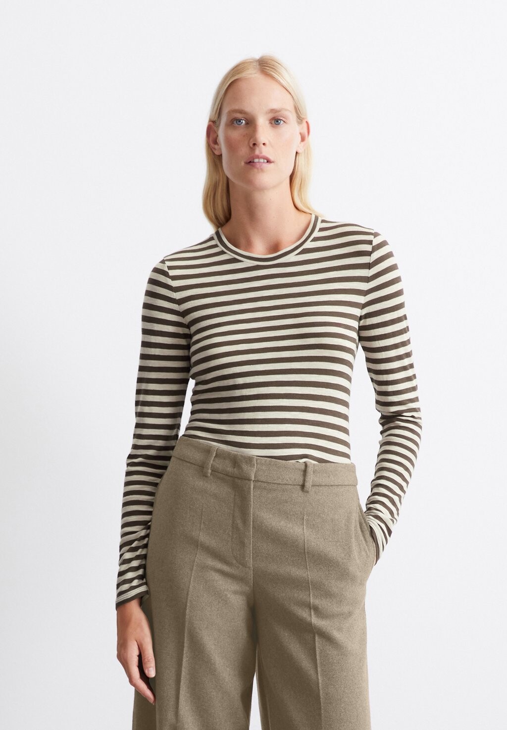 

Топ с длинными рукавами STRIPES Marc O'Polo, коричневый