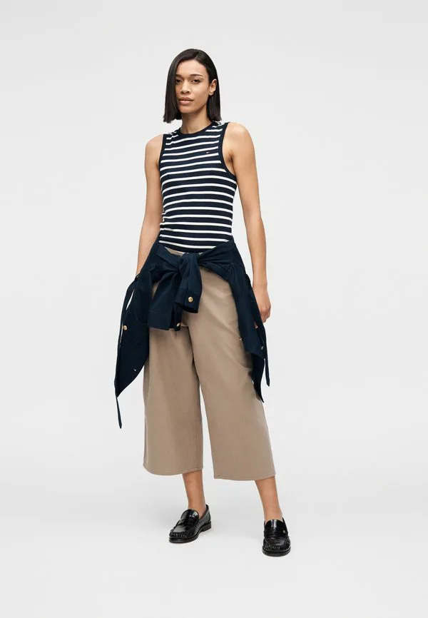 Облегающая майка с круглым вырезом Tommy Hilfiger, Bretone Dark Night/Ecru — фото 2