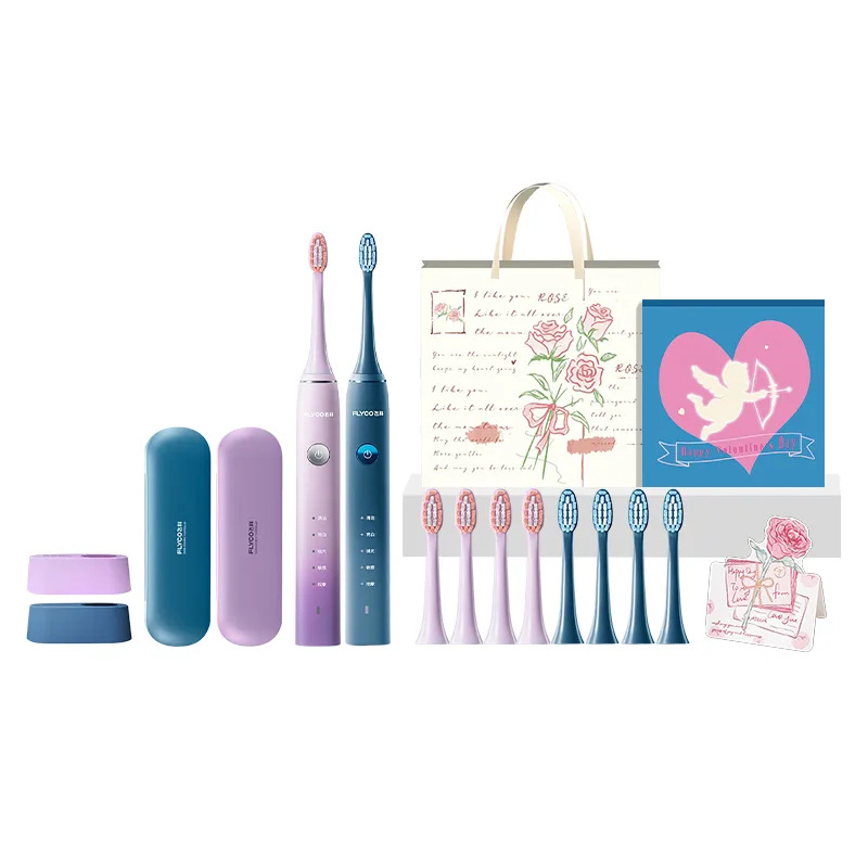 Электрическая зубная щетка FLYCO, FT7105 Deep Sea Blue+FT7105 Romantic Pink, Exclusive Surprise Box — фото 4