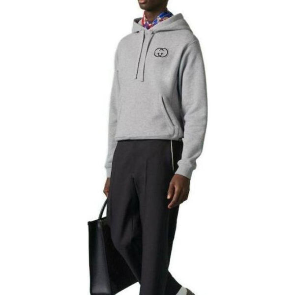Толстовка cotton jersey hooded sweatshirt 'grey' Gucci, серый — фото 4
