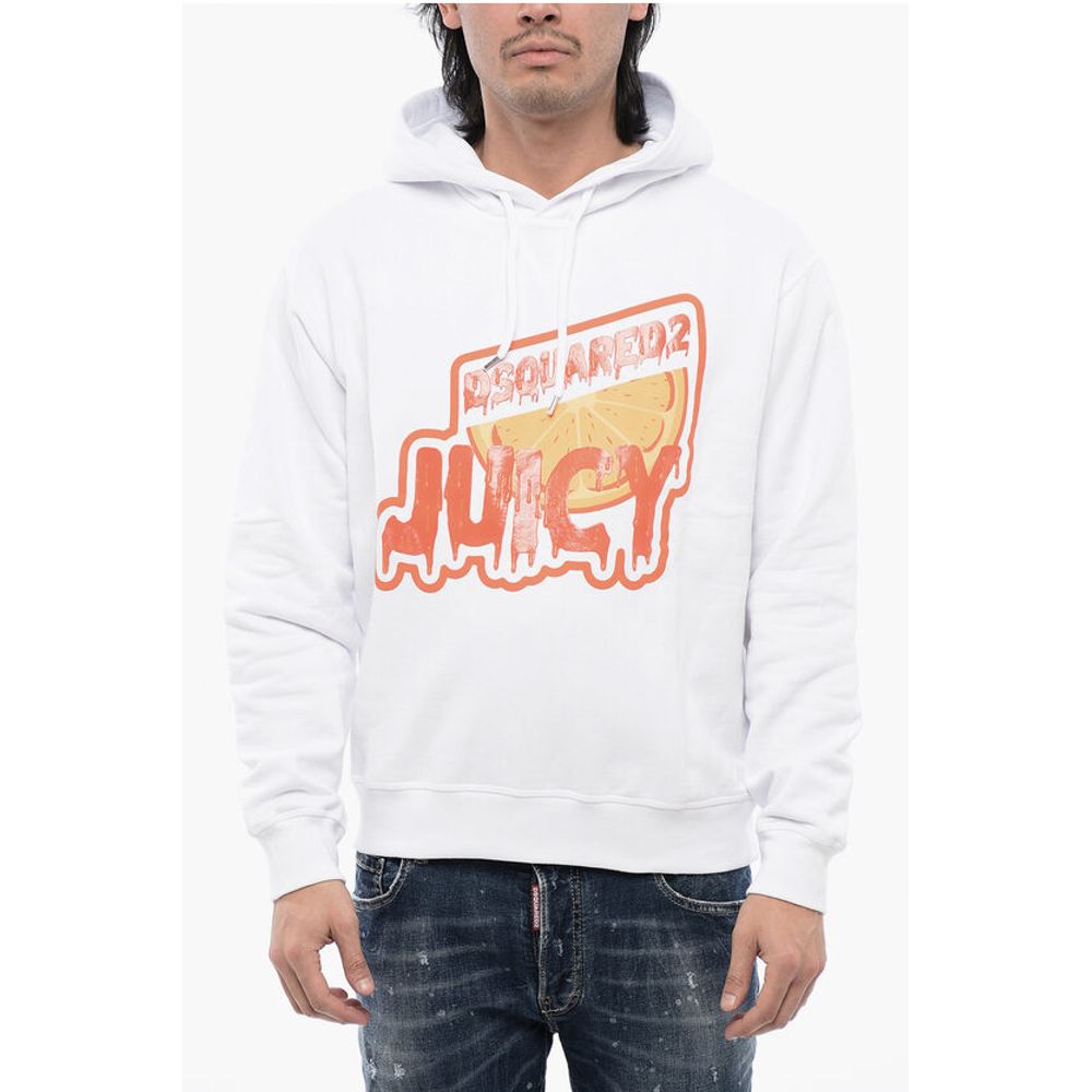 

Толстовка с капюшоном D2 JUICY Cool Fit из матового хлопка Dsquared2, White
