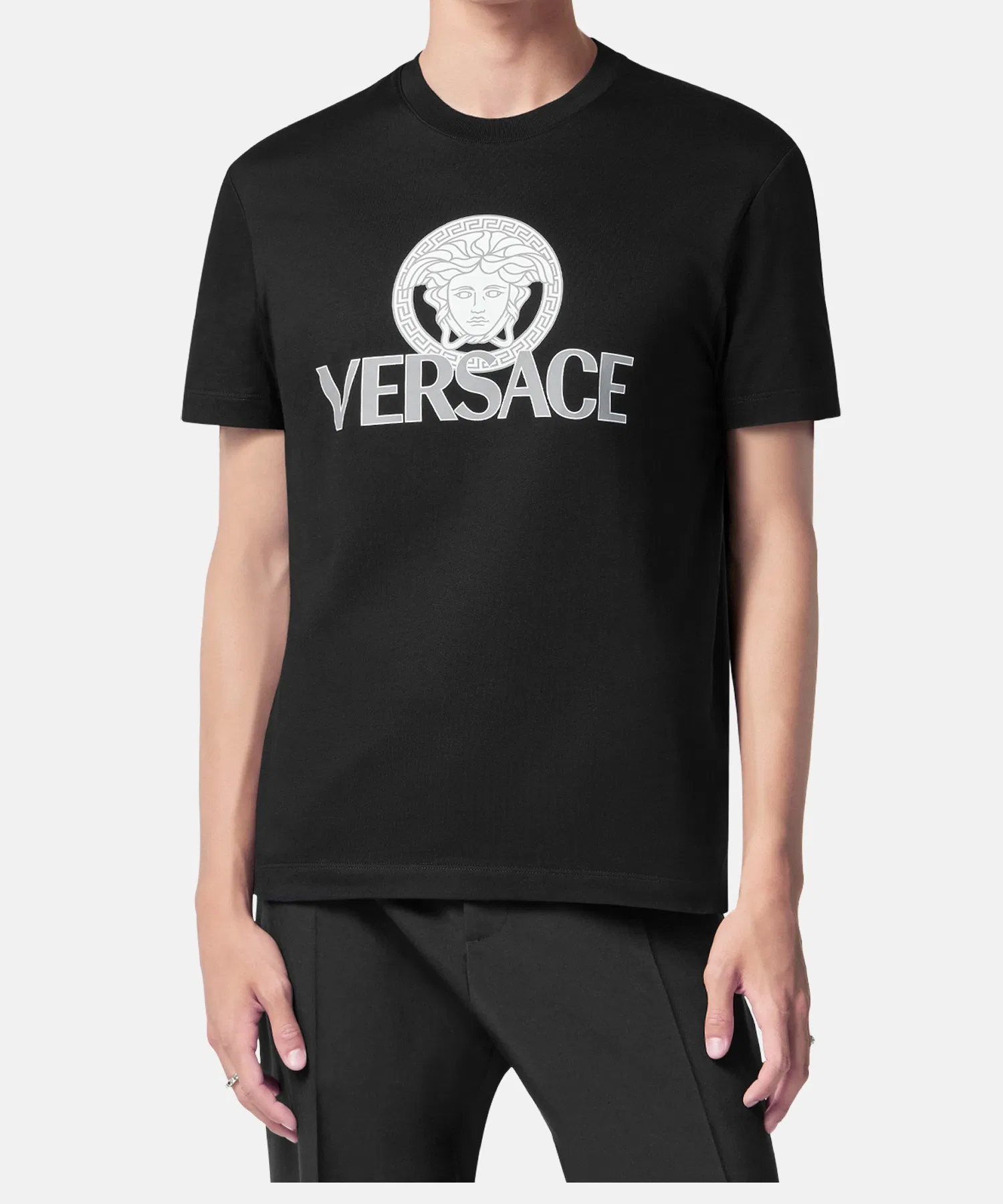 Мужская футболка с логотипом Медузы VERSACE чёрная — фото 4