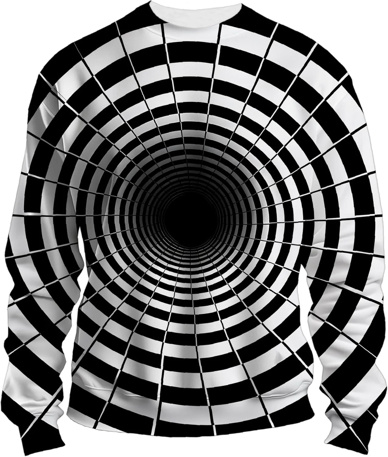 

Оптическая иллюзия худи Black White Tunnel Art Famigani
