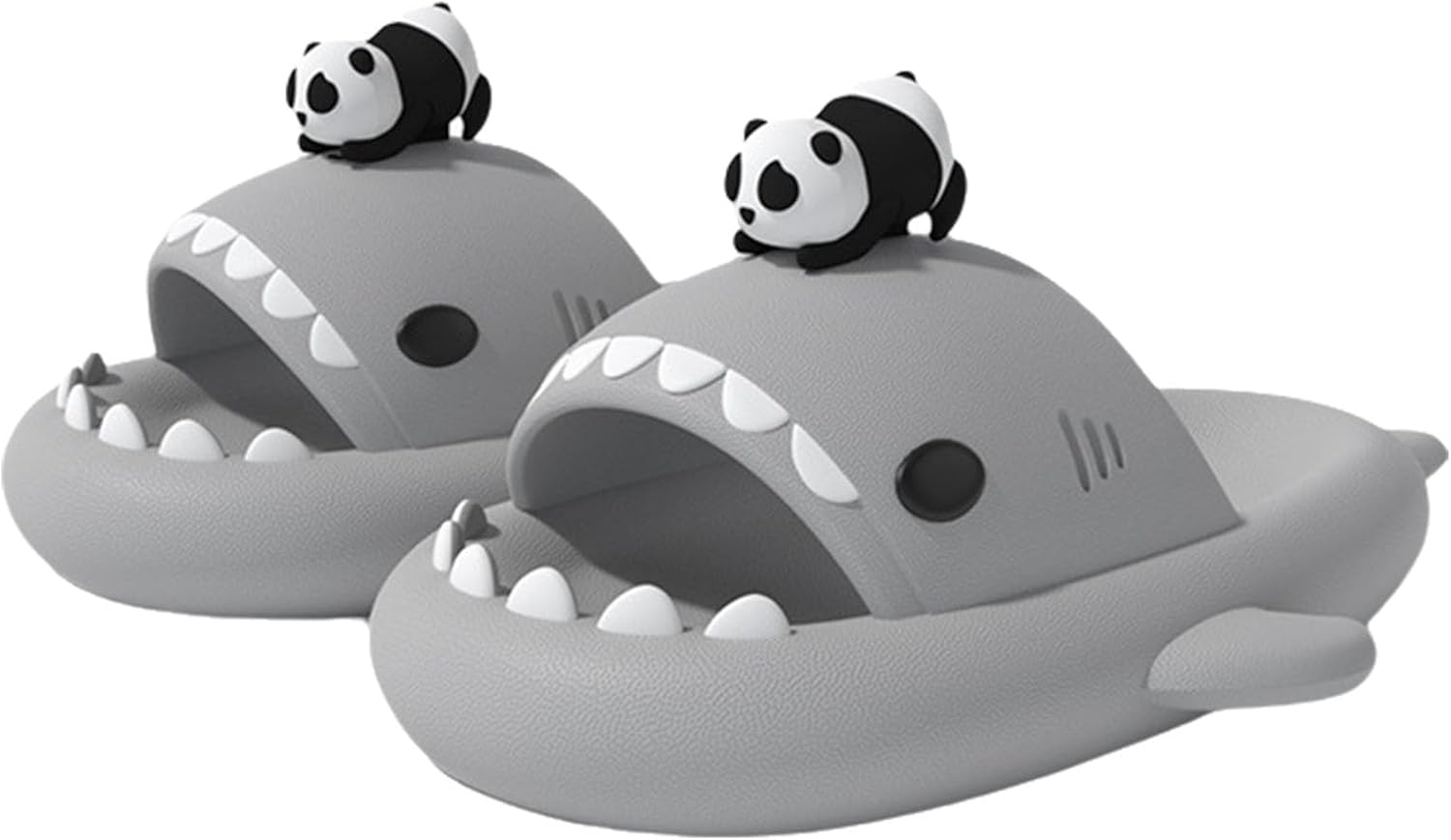 

Шлепанцы с акулами с 3D плавниками, унисекс, 3D мультяшные EVA шлепанцы с открытым носком для душа и бассейна Generic, светло-серый