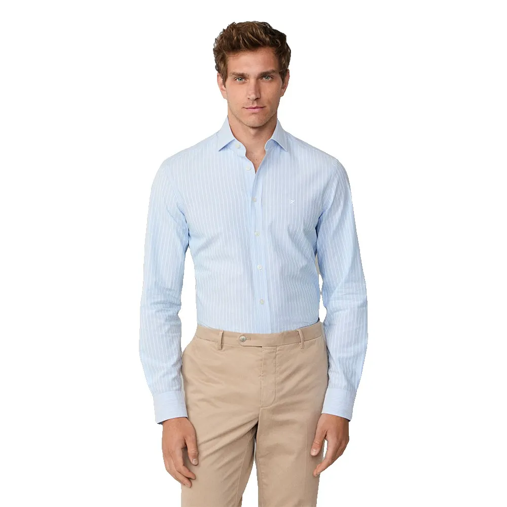 

Рубашка Hackett Textured Cotton Stripe, синий