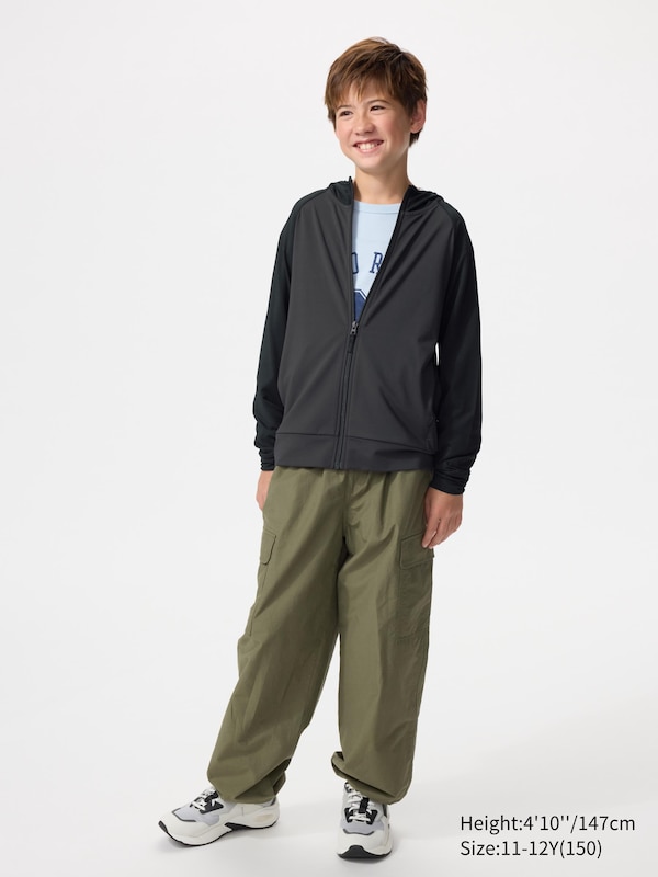 Толстовка AIRism с UV-защитой на молнии (color block) Uniqlo, 09 black — фото 2