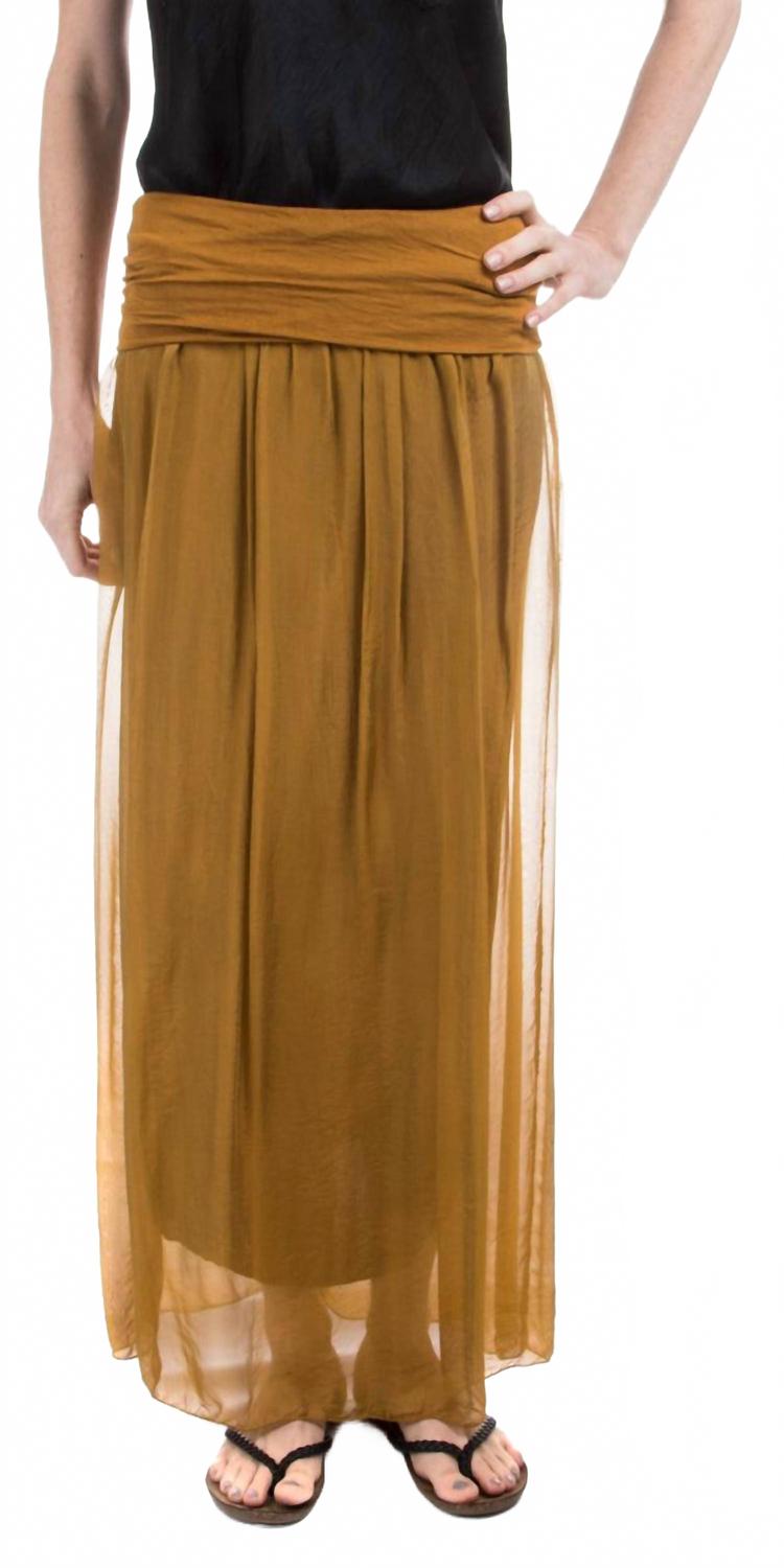 

Юбка макси Sondra горчичного цвета Gigi Moda, горчичный