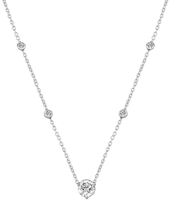 

Ожерелье-Воротник с выращенными в лаборатории бриллиантами (3 карата) из 14-каратного белого золота, 16 дюймов + удлинитель 1 дюйм Badgley Mischka, white