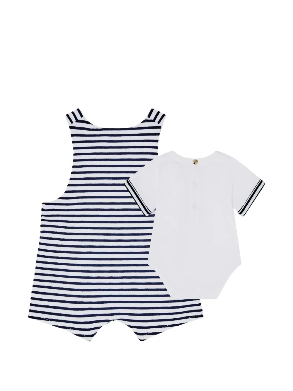 Комплект из полосатого ромпера и футболки Emporio Armani Kids, синий — фото 2