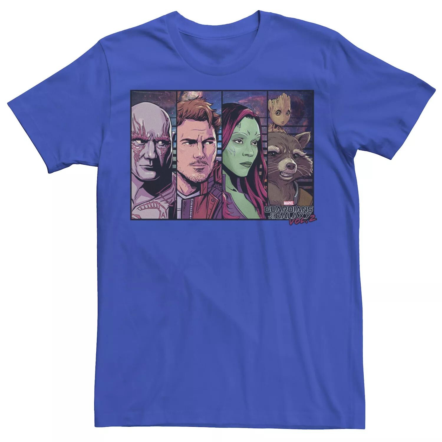 

Мужская футболка с рисунком Guardians Vol.2 Star-Lord Дракс Гамора Грут Marvel