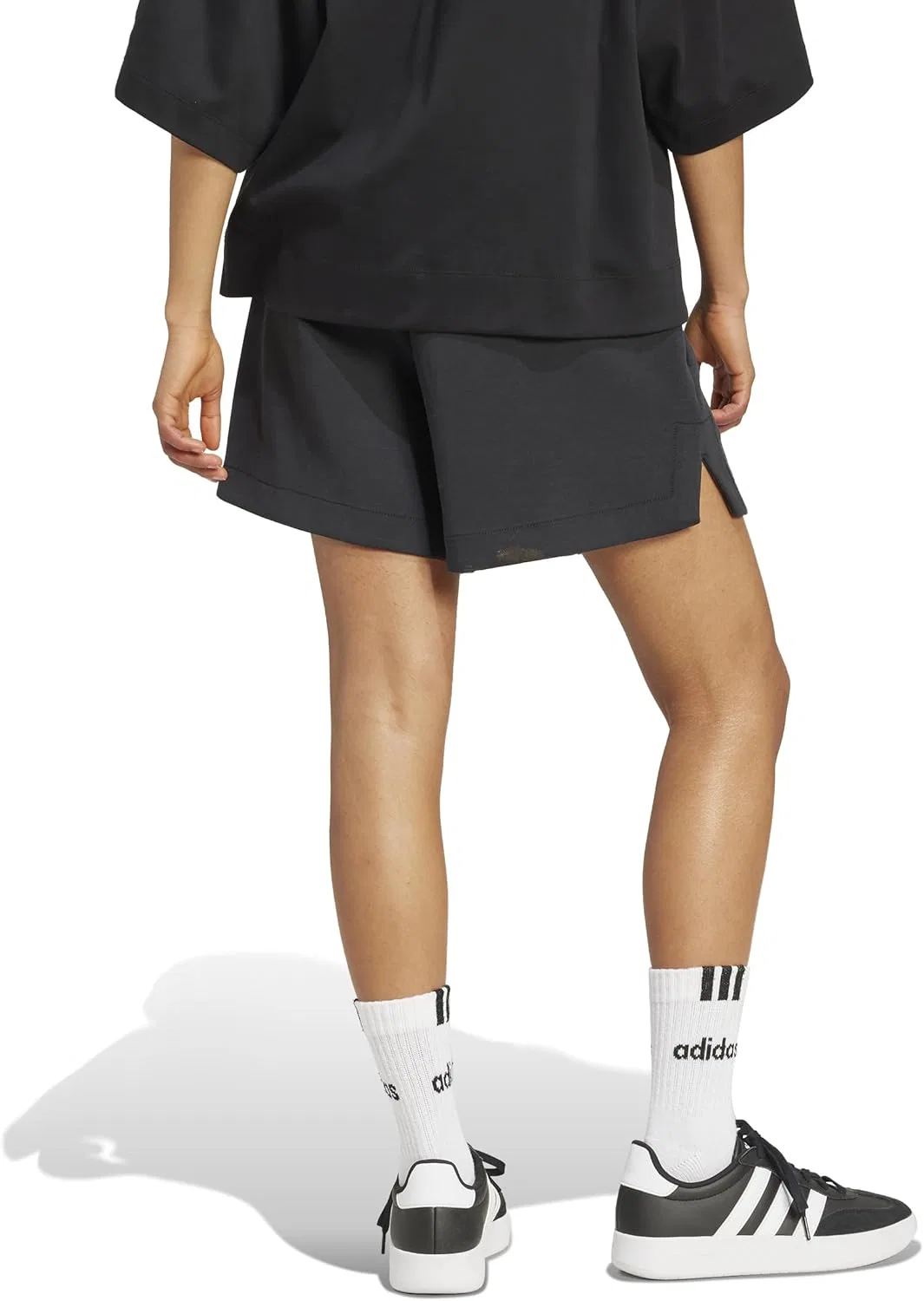 Шорты женские свободные adidas, цвет Black — фото 2
