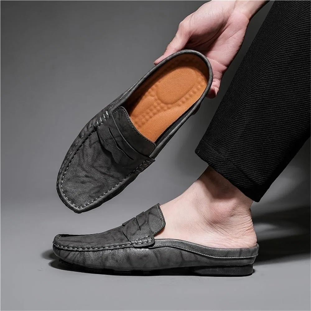 Лоферы мужские из искусственной кожи, Moccasins, серый DHFIRUFSHLO — фото 4