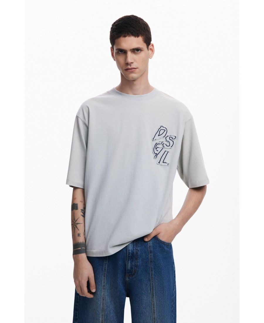 

Мужская джинсовая футболка с Микки Маусом Desigual, White, Белый, Мужская джинсовая футболка с Микки Маусом Desigual, White