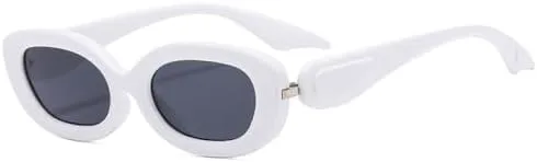 

Популярные овальные солнцезащитные очки 2027 года для женщин, ретро-очки с защитой от УФ-излучения UV400 для мужчин, голубые очки цвета шампанского MTZJH, White Grey