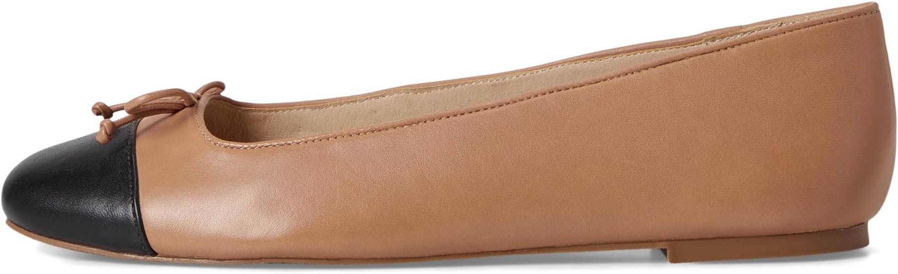 Балетки Jack Rogers Kenlyn Cap Toe Ballet - Leather, цвет Cafã Au Lait/Black — фото 4