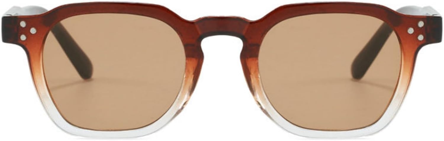 

Willochra Модные женские квадратные солнцезащитные очки в стиле ретро с заклепками Мужские трендовые сине-зеленые оттенки Солнцезащитные очки с защитой от УФ-излучения UV400 Многоугольные солнцезащитные очки, C6