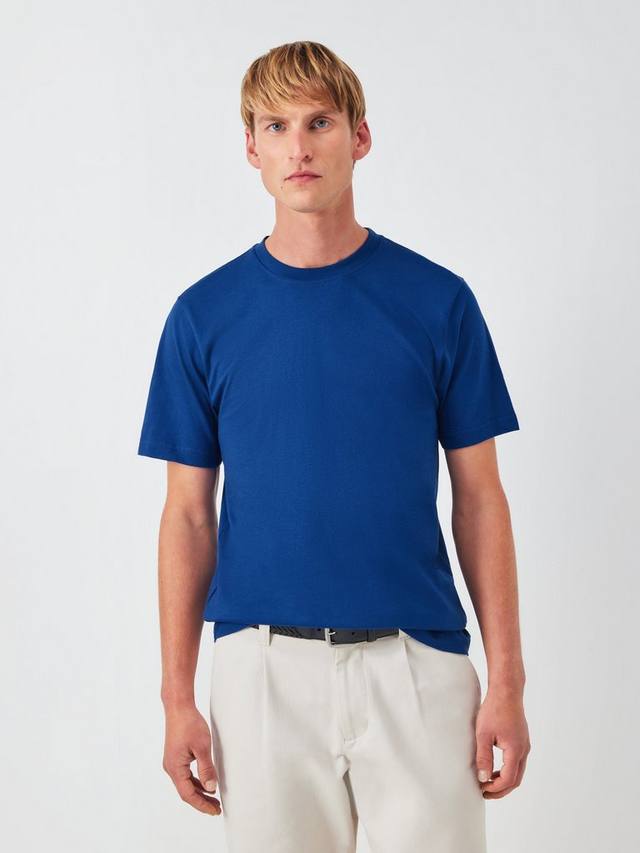 

Хлопковая футболка с круглым вырезом John Lewis, Sodalite Blue