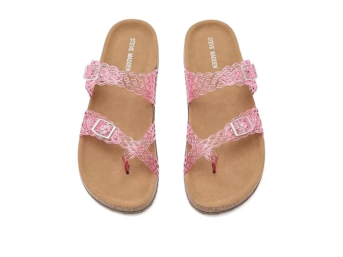 Сандалии с блестками Beach Steve Madden Kids, Pink — фото 3