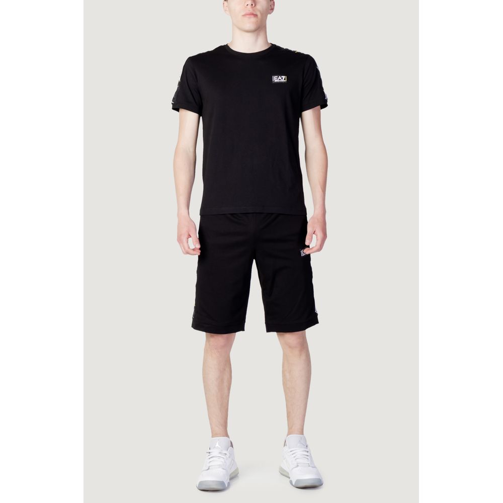 

Черный хлопковый спортивный костюм Armani EA7 Emporio