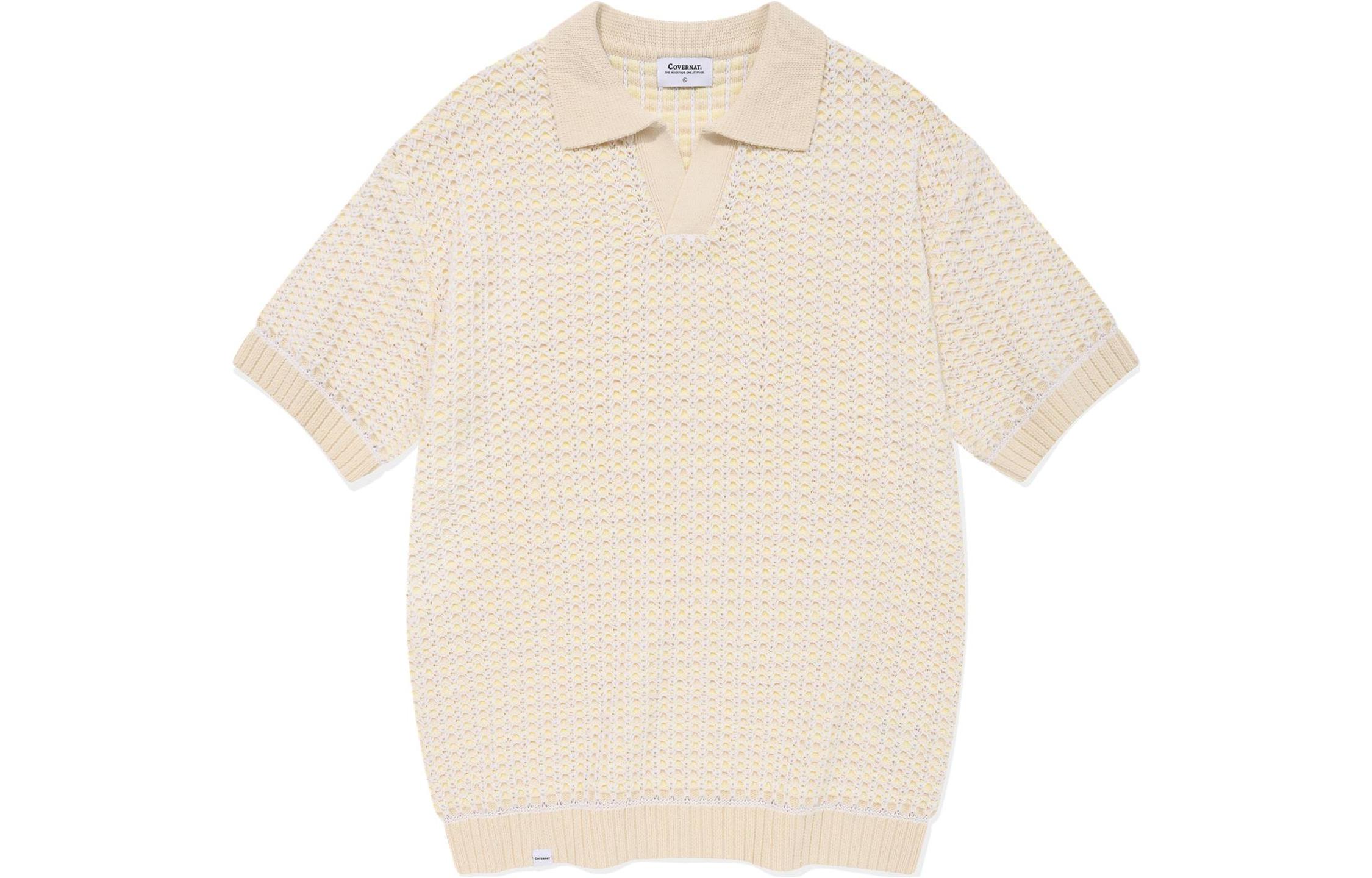 

Поло свитер вязка унисекс COVERNAT, слоновая кость