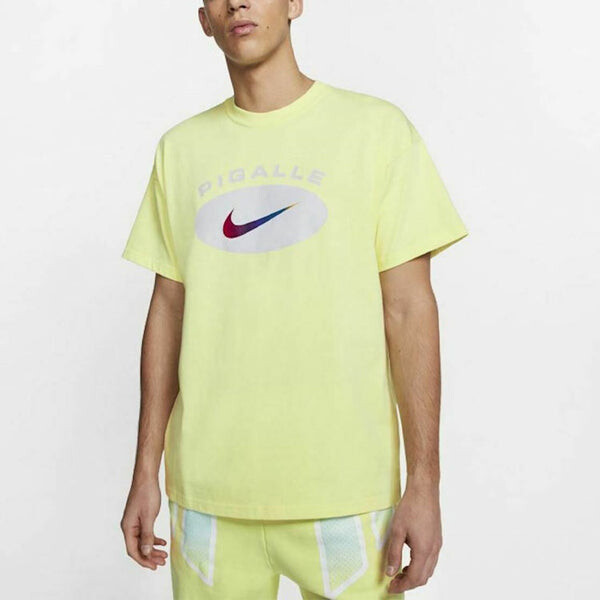 Футболка x pigalle crossover logo printing stripe round neck short sleeve green Nike, зеленый — фото 2