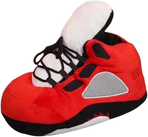 

Домашние плюшевые тапочки CUZUDIN для женщин и мужчин, противоскользящие, удобные, теплые, для дома и улицы, универсального размера, красный