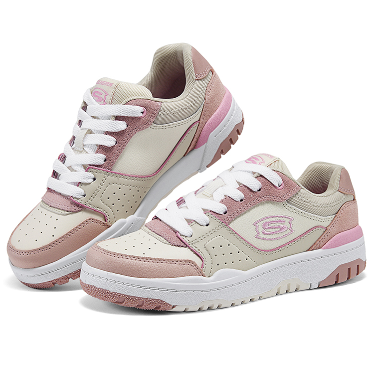 Skechers Kids Кроссовки для скейтбординга STREET GIRLS с низким верхом, нескользящие, розовые, бежевые, детские — фото 3
