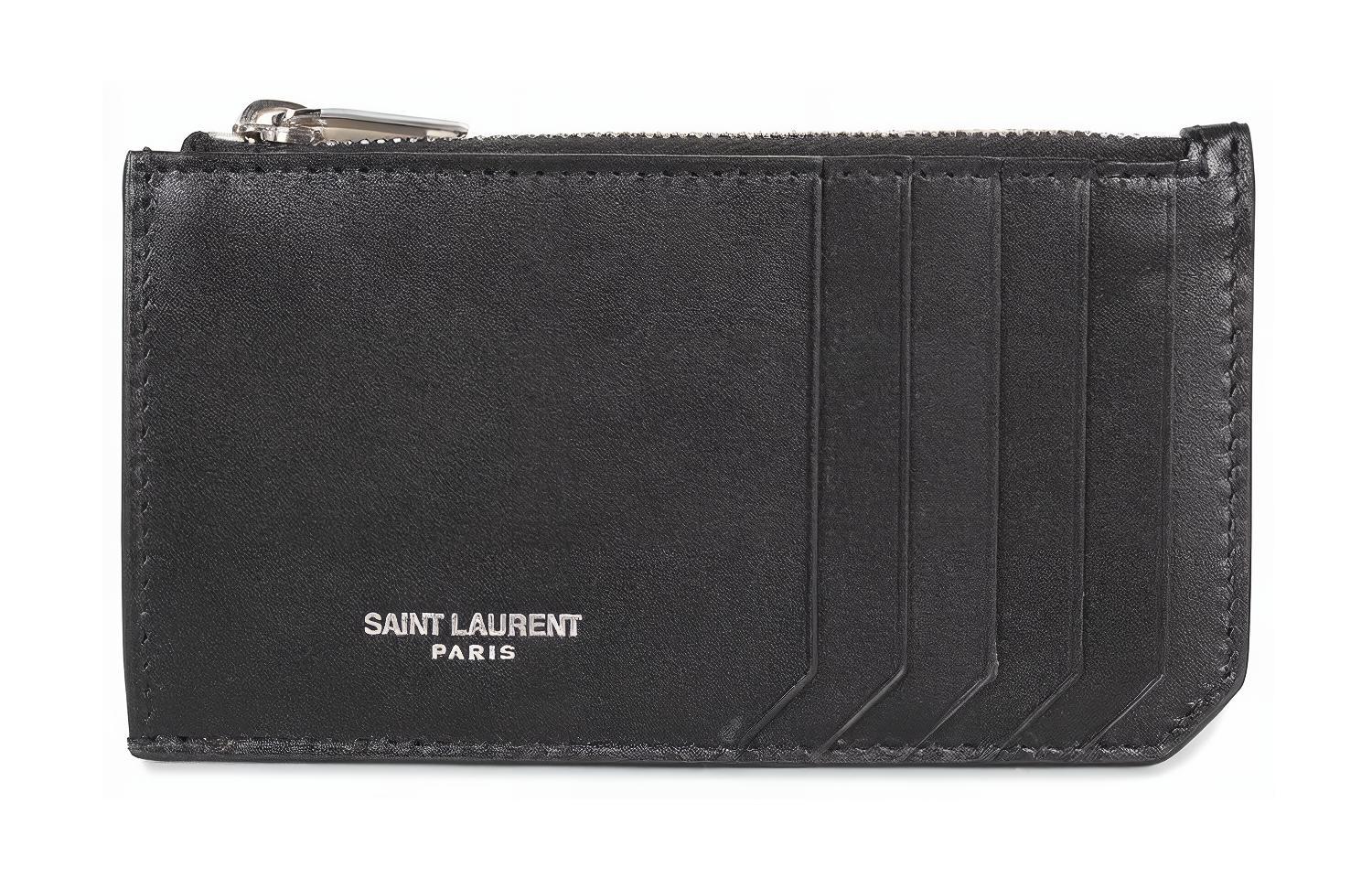 

Кожаный зажим для карт мужской черный SAINT LAURENT
