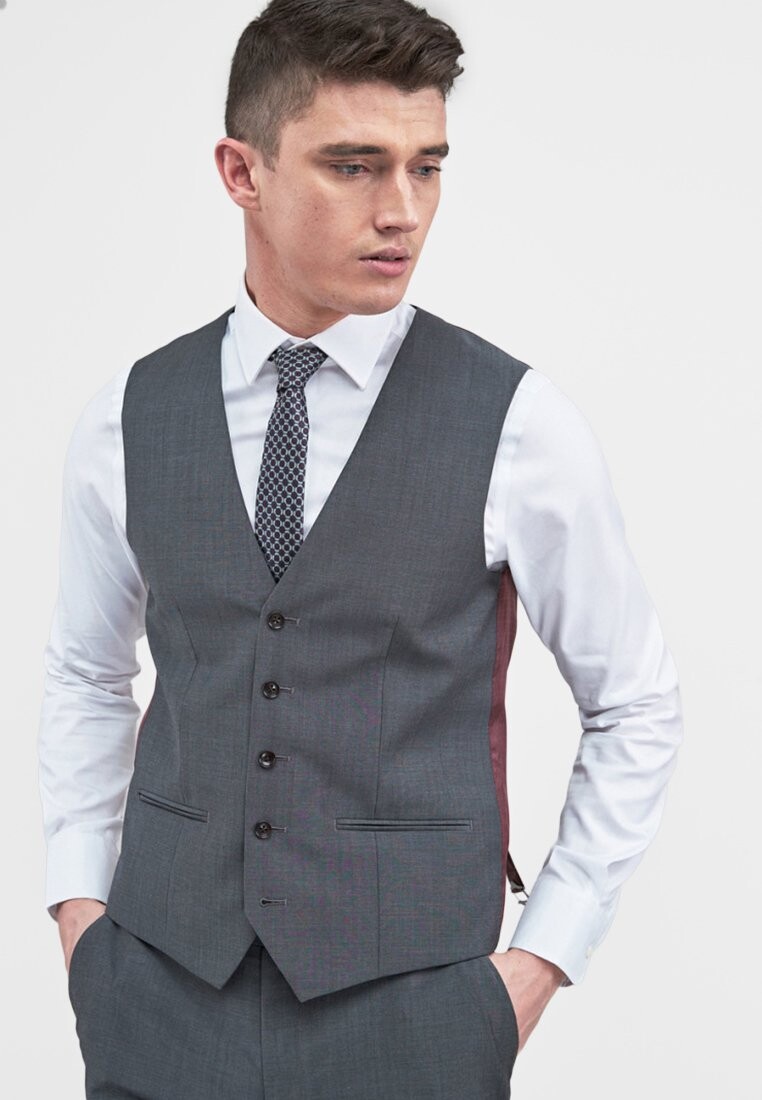 

Костюмный жилет SIGNATURE PLAIN SUIT: ЖИЛЕТ Next, светло-серый