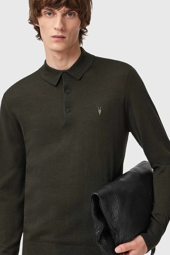 Шерстяной свитер mode merino AllSaints, зеленый — фото 3