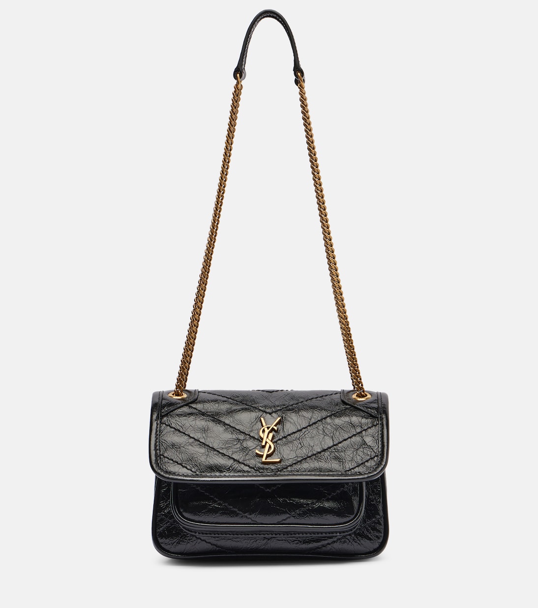 

Кожаная сумка через плечо Niki Mini Saint Laurent, черный