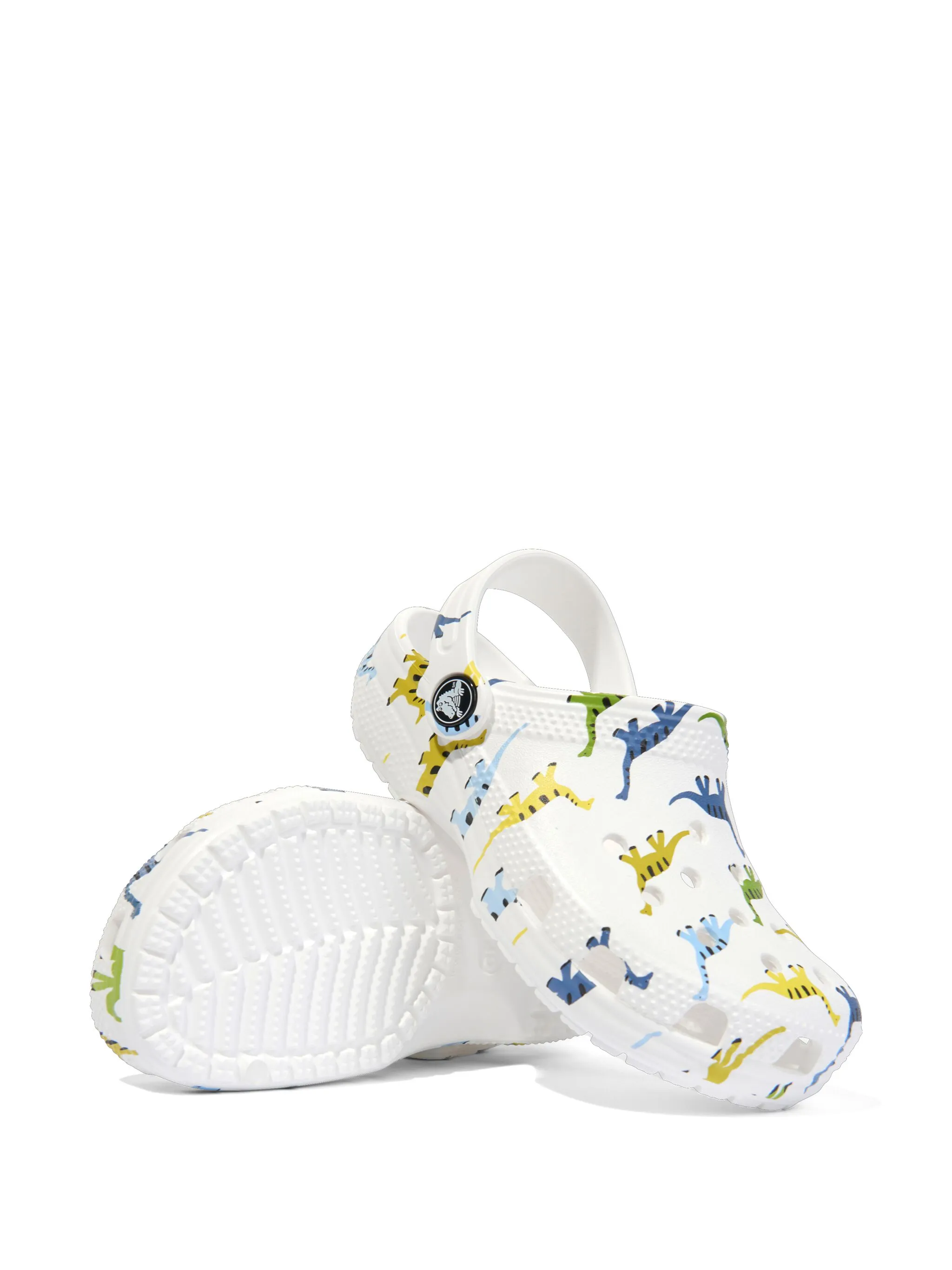Клоги Classic с принтом Crocs Kids, белый — фото 2