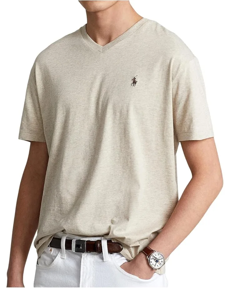 Футболка Polo Ralph Lauren Classic Fit V-Neck Tee, Expedition Dune Heather — фото 4