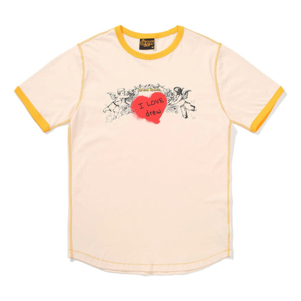 

Футболка cherub ringer t-shirt 'cream yellow' Drew House, бежевый