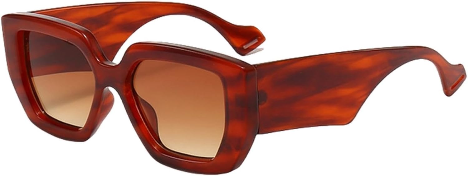 

Солнцезащитные очки конфетных цветов для женщин, модные, большого размера, с широкими дужками, градиентные, в толстой оправе, в стиле ретро, ​​разноцветные HHZZYVY, Red Tea