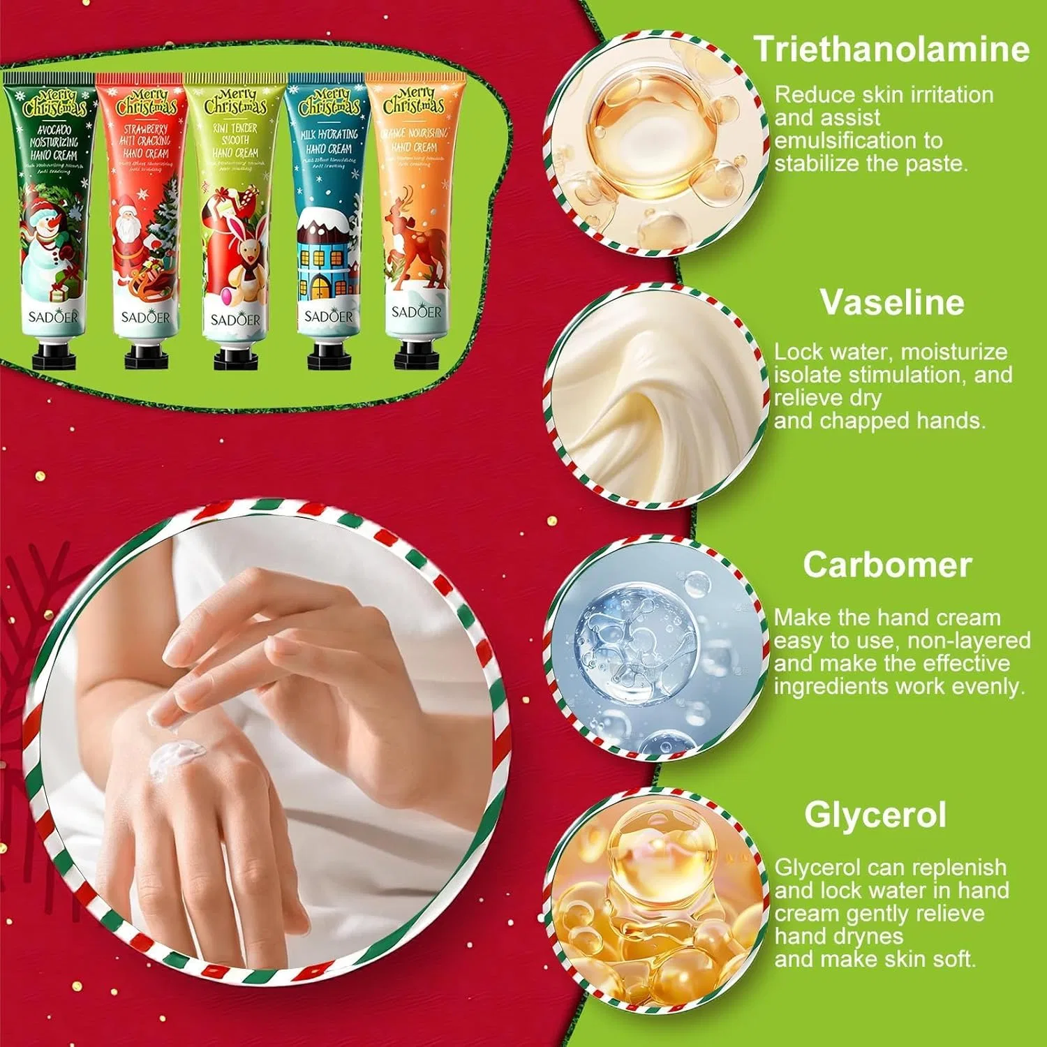 Подарочный набор Happyyami из 4 ароматических свечей и 5 кремов для рук Exatta, Candle Hand Cream — фото 3