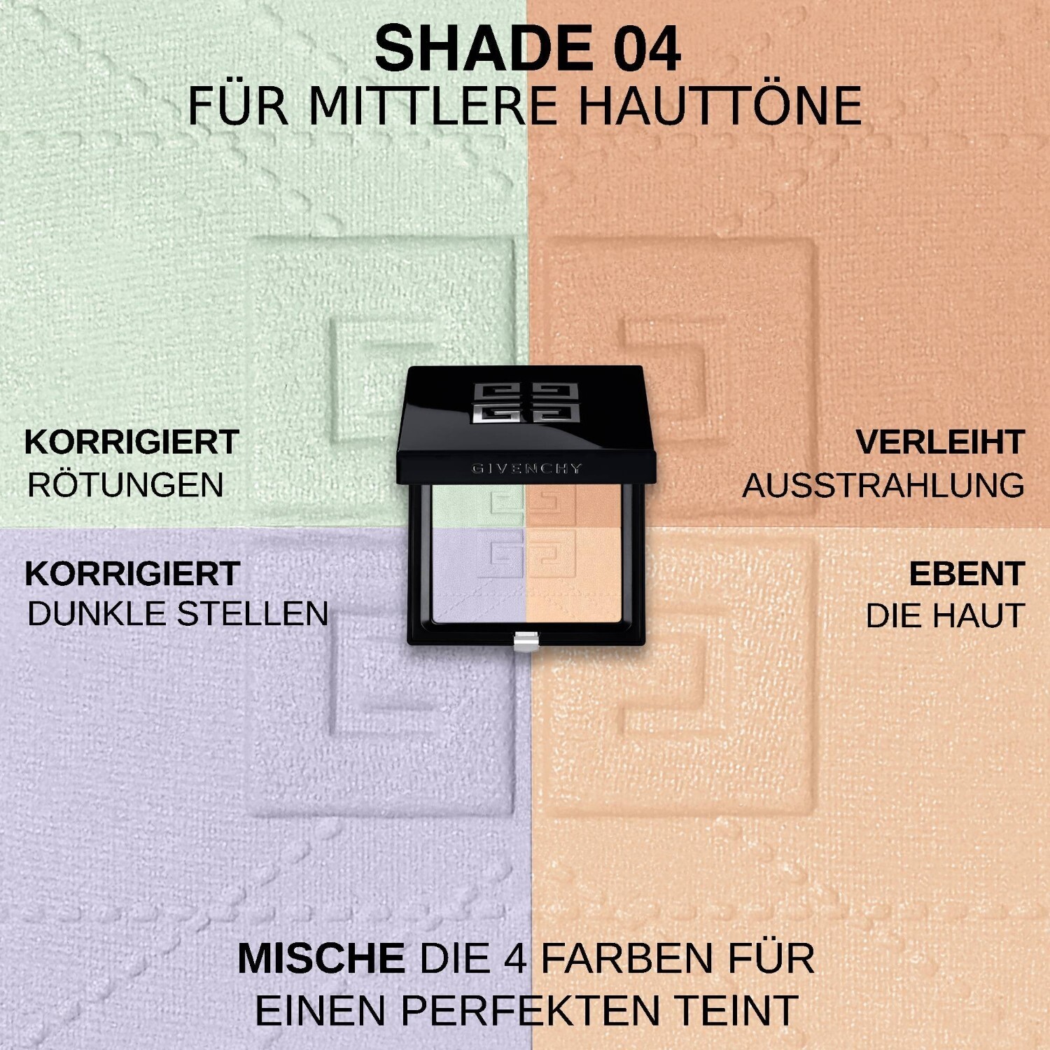 Пудра для лица prisme libre 4-color pressed powder Givenchy, n04 - mousseline acidulée, вес 7 гр. — фото 3