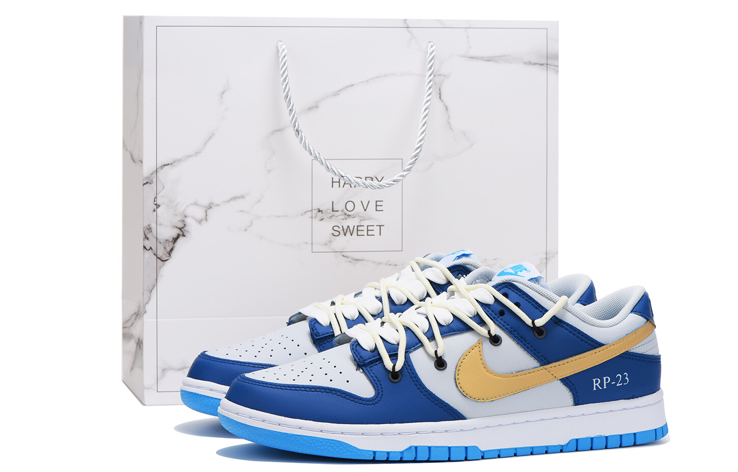 

Кроссовки Nike Dunk Skateboard Shoes Men Low-Top Blue/Gold