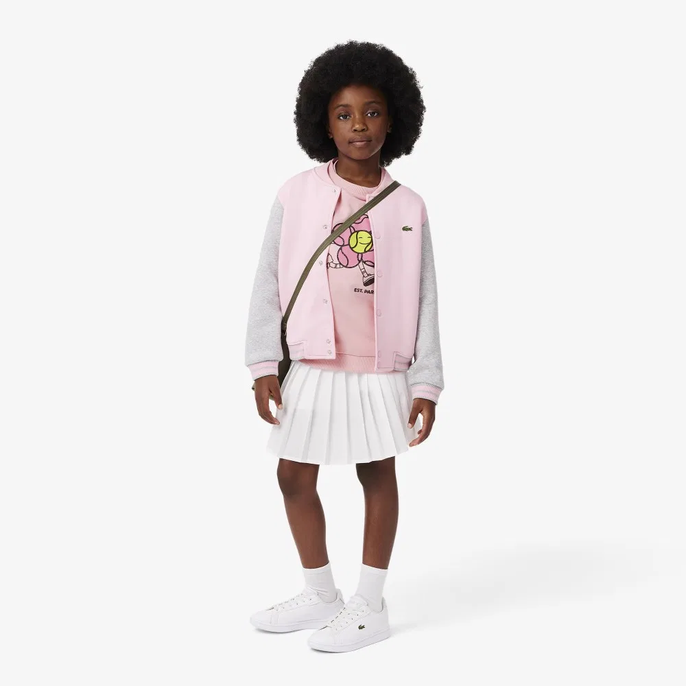 Детский свитшот с графикой теннисного мяча, розовый, от Lacoste — фото 4