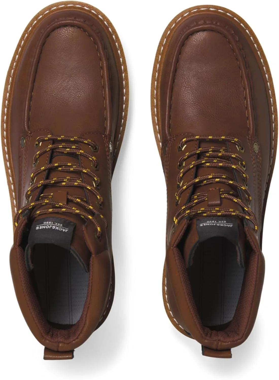 Мужские мокасины JACK & JONES Jfwarchway из искусственной кожи на шнуровке, Brown — фото 3