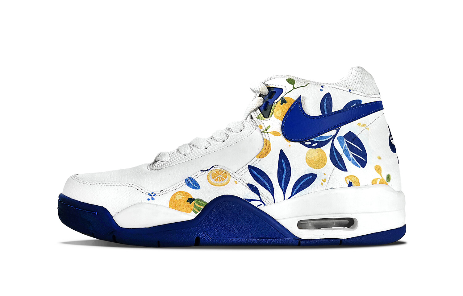 

Кроссовки Nike Flight Legacy Vintage Basketball Shoes Men Mid-top White/Royal Blue, белый/синий