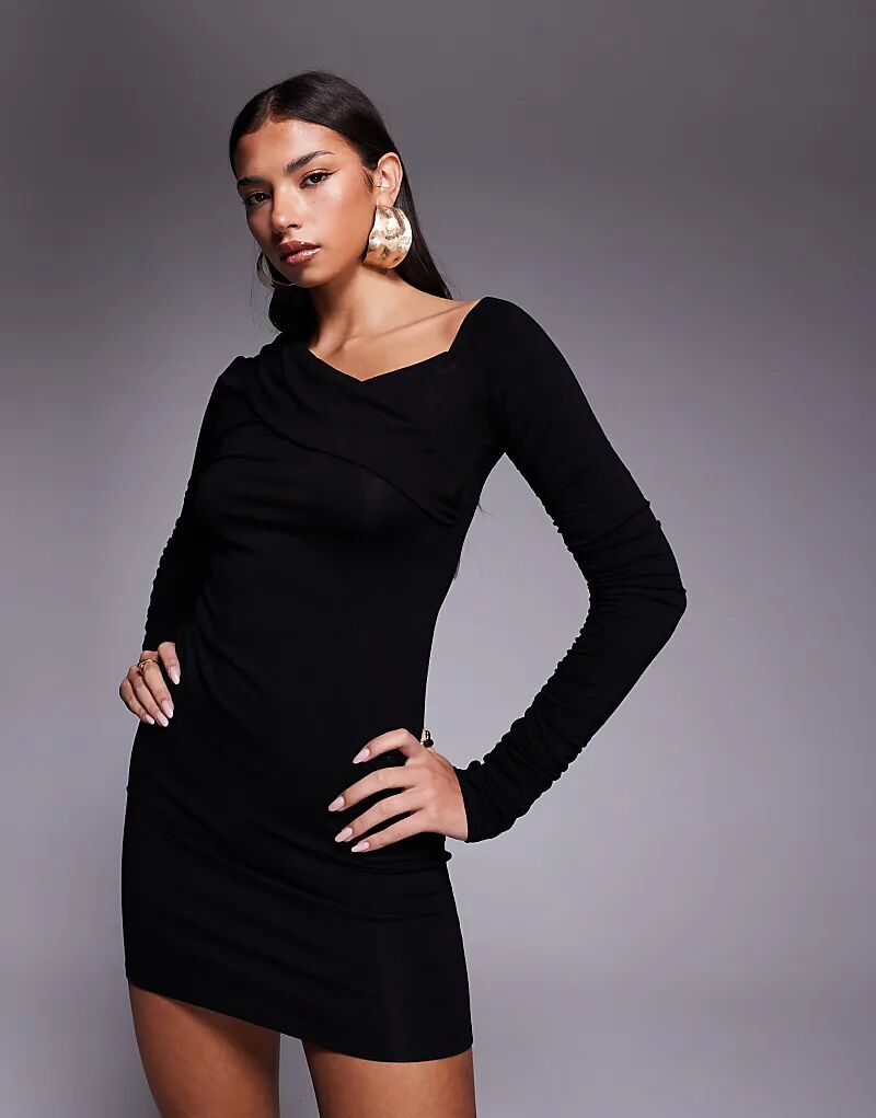 

Мини-юбка с заниженной линией плеч и длинными рукавами от ASOS DESIGN