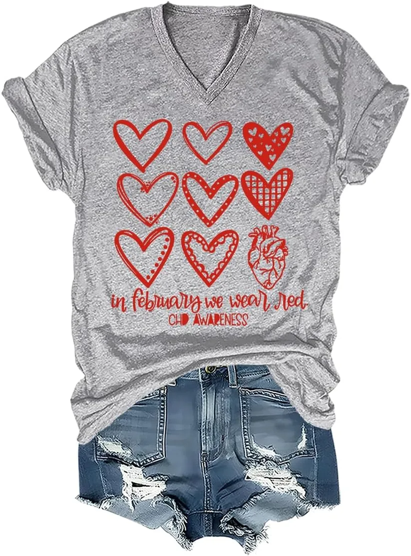 

Футболка CHD Awareness в поддержку борьбы с сердечными заболеваниями Jiarenyouyue