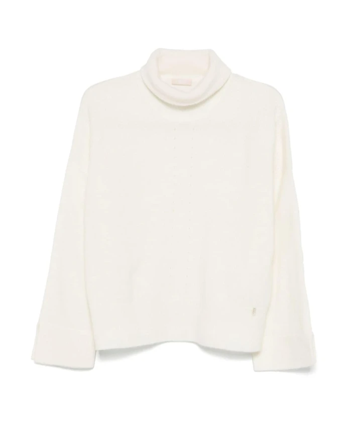 

Вязаный шерстяной свитер цвета слоновой кости Liu Jo, белый