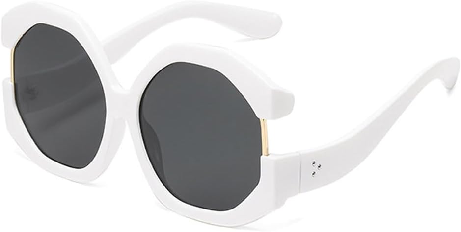 

Солнцезащитные очки Polygon Square для женщин, большие, в стиле ретро, ​​с заклепками; солнцезащитные очки с градиентным переходом цвета для мужчин, защита от ультрафиолета UV400 LANGSER, White Grey