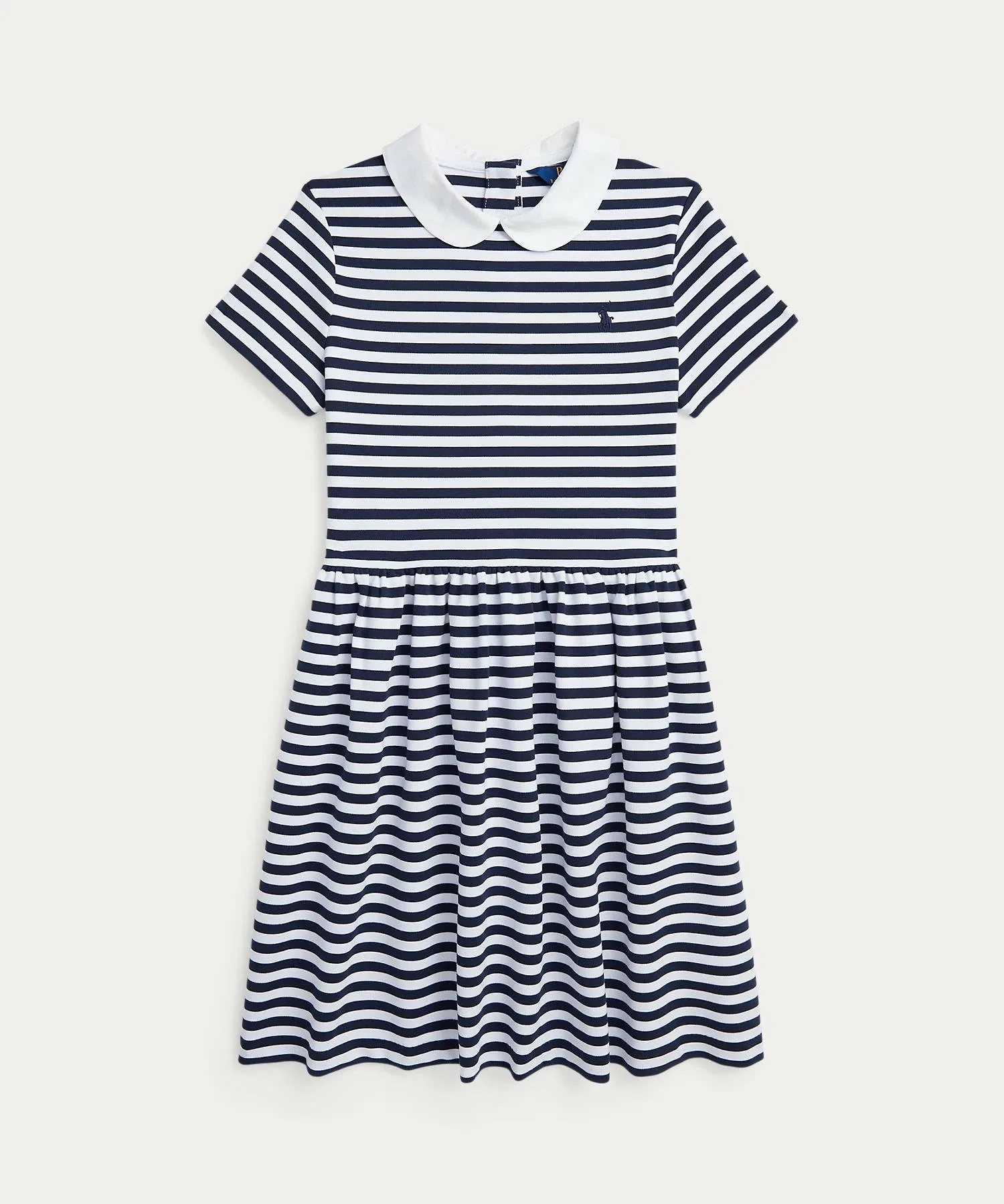 (Девочки 7-16 лет) Полосатое платье из ткани понте Polo Ralph Lauren, 410 Navy