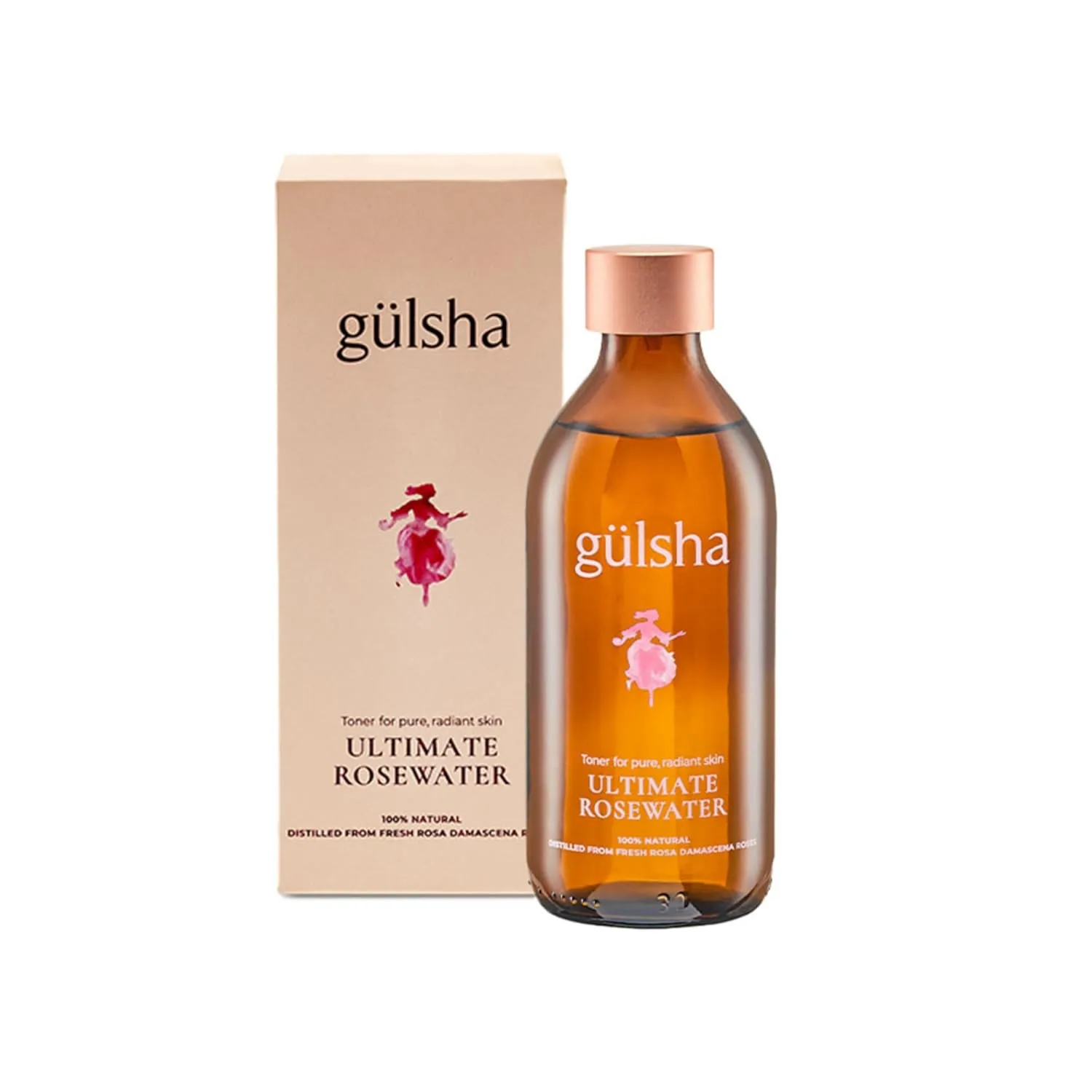 Тоник Gülsha — GULSHA ULTIMATE ROSEWATER, натуральная цветочная вода Rosa Damascena, очищает, питает и, 200 мл