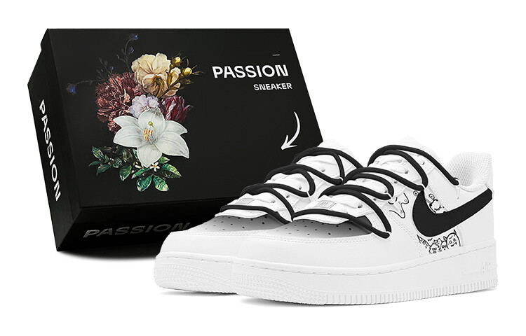 

Кроссовки Nike Air Force 1 Skateboarding Shoes Women's Low-top White, черный