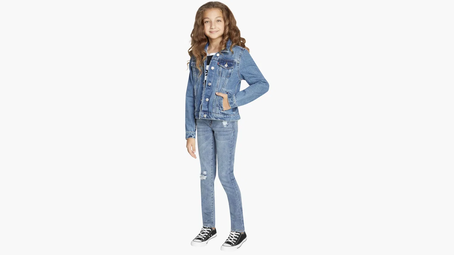 Куртка дальнобойщика для девочек 7-16 лет Levi's, Medium Wash