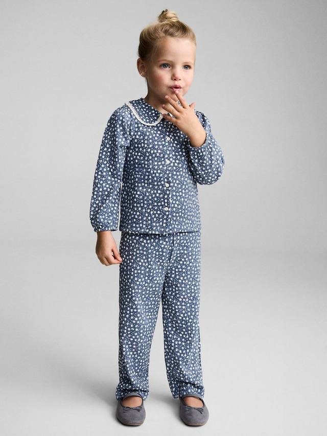 

Детские брюки с эластичной резинкой на поясе Mango, Medium Blue